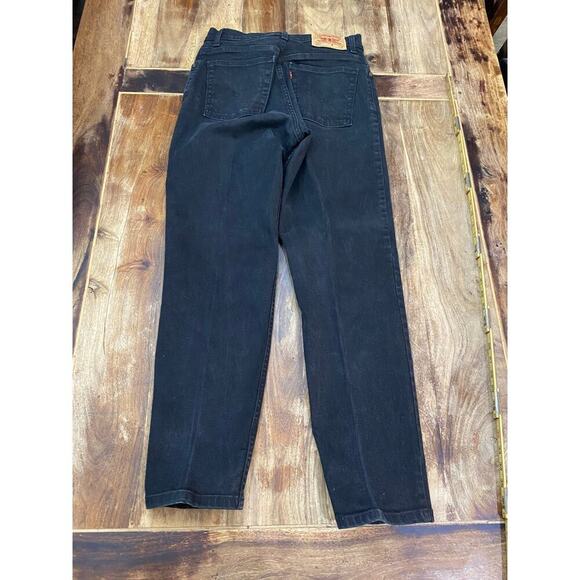 Vintage Levi's 550 Black Relaxed Fit Denim Tapered Leg Jeans Size 10 - Picture 4 of 4